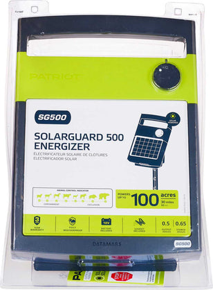 PATRIOT SOLARGUARD 500 SOLAR POWERED FENCE CHARGER 30 MILES / 100 ACRES | FREE SHIPPING AND FENCE TESTER - Speedritechargers.com
