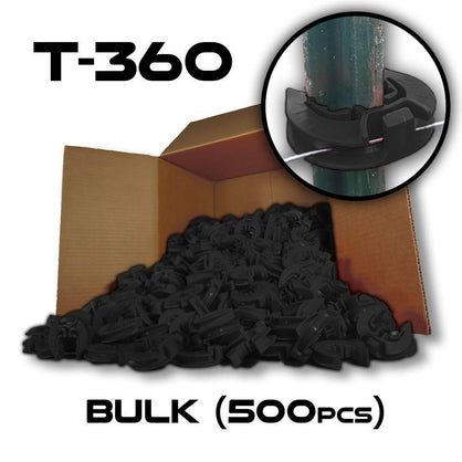 Lock Jawz 360° T-Post Insulator | 500 Pack | Black - Speedritechargers.com