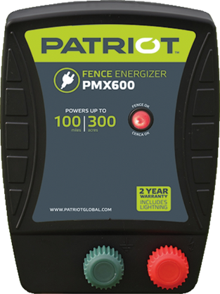 PATRIOT PMX 600 110V AC POWERED FENCE CHARGER, 100 MILE / 300 ACRE | FREE SHIPPING AND FENCE TESTER - Speedritechargers.com