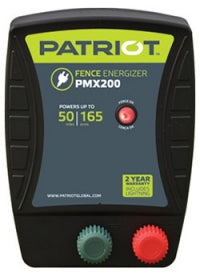 Green and black PATRIOT PMX 200 110V AC POWERED FENCE CHARGER, 50 MILE / 165 ACRE