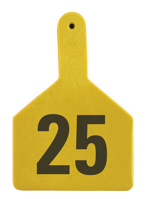 Z1 No-Snag-Tag Premium Cow Ear Tags Yellow, 1-25, 1 Piece (25/bag) - Speedritechargers.com