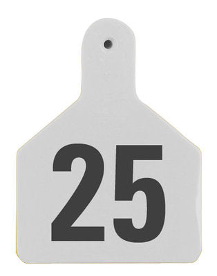 Z1 No-Snag-Tag Premium Calf Ear Tags White, 1-25, 1 Piece (25/bag) - Speedritechargers.com