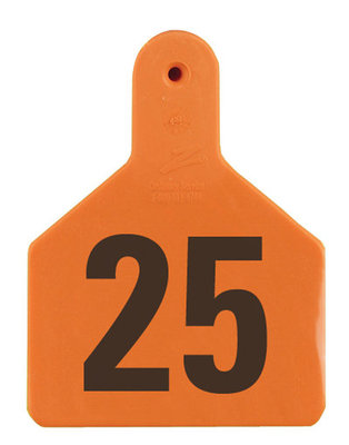 Z1 No-Snag-Tag Premium Calf Ear Tags  Orange, 1-25, 1 Piece (25/bag) - Speedritechargers.com