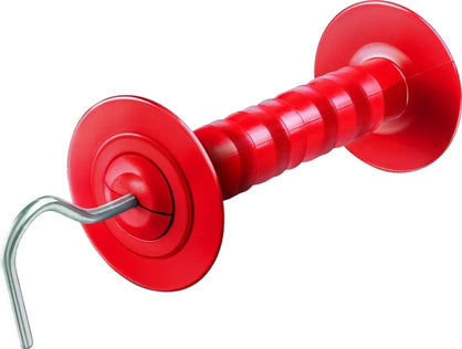 H.D. Red Speedrite Gate Break Handle with steel hook on white background