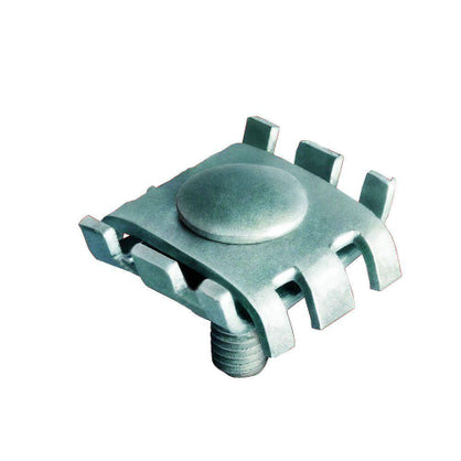 Speedrite SA052 electric fence joint clamp connector with star-shaped fastener on a white background