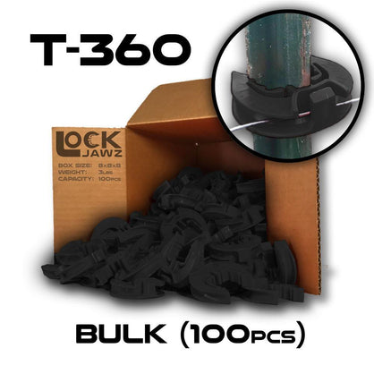 Lock Jawz 360° T-Post Insulator | 100 Pack | Black - Speedritechargers.com