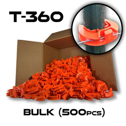 Lock Jawz 360° T-Post Insulator | 500 Pack | Orange - Speedritechargers.com