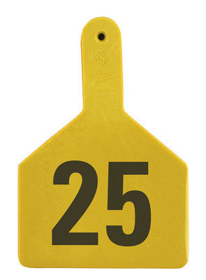 Z1 No-Snag-Tag Premium Cow Ear Tags  Yellow, 1-25, 1 Piece (25/bag) - Speedritechargers.com