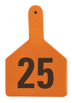 Z1 No-Snag-Tag Premium Cow Ear Tags  Orange, 1-25, 1 Piece (25/bag) - Speedritechargers.com