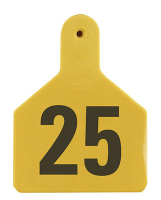 Z1 No-Snag-Tag Premium Calf Ear Tags  Yellow, 1-25, 1 Piece (25/bag) - Speedritechargers.com
